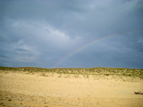 A rainbow in France at the beach